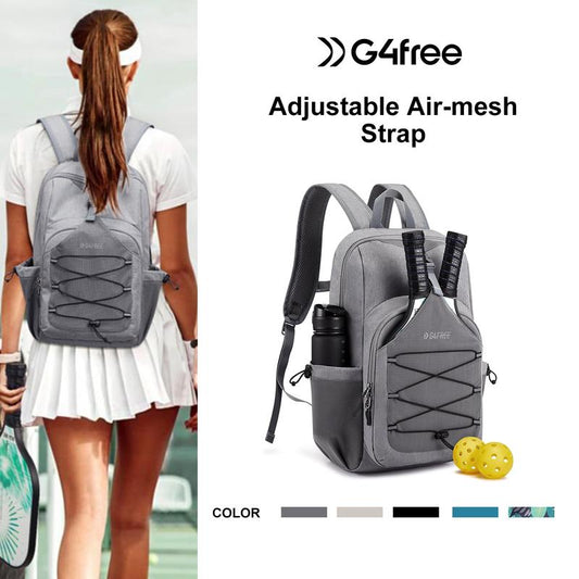 G4Free Pickleball Bag, Pickleball Backpack for Women and Men, Adjustable Padel Bag Fits 2 to 4 Paddles, Gifts for Pickleball Lovers