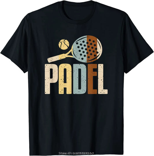 Padel Paddle Tennis Racquet Ball Vintage Colors Graphic T-Shirt Casual Sports Clothes Streetwear Men Clothing Camisetas
