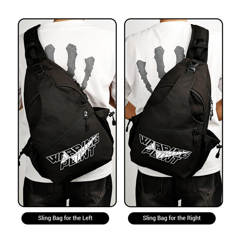 Warping Point Pickleball Bag, Large Capacity Crossbody Backpack for Women Men, Sling Padel Bag Hold 2 to 4 Paddles with Multiple Compartments, Wet Towel Compartment & Safety Pocket, Waterproof, Flocked Lining, Fence Hook