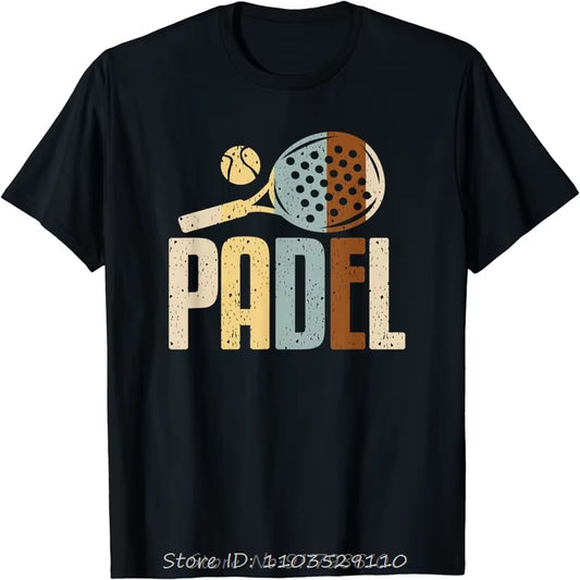 Padel Paddle Tennis Racquet Ball Vintage Colors Graphic T-Shirt Casual Sports Clothes Streetwear Men Clothing Camisetas