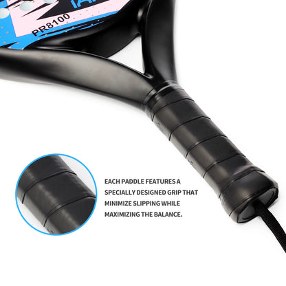 Carbon Fiber Padel Racket with EVA Memory Flex Foam Core - Lightweight Design