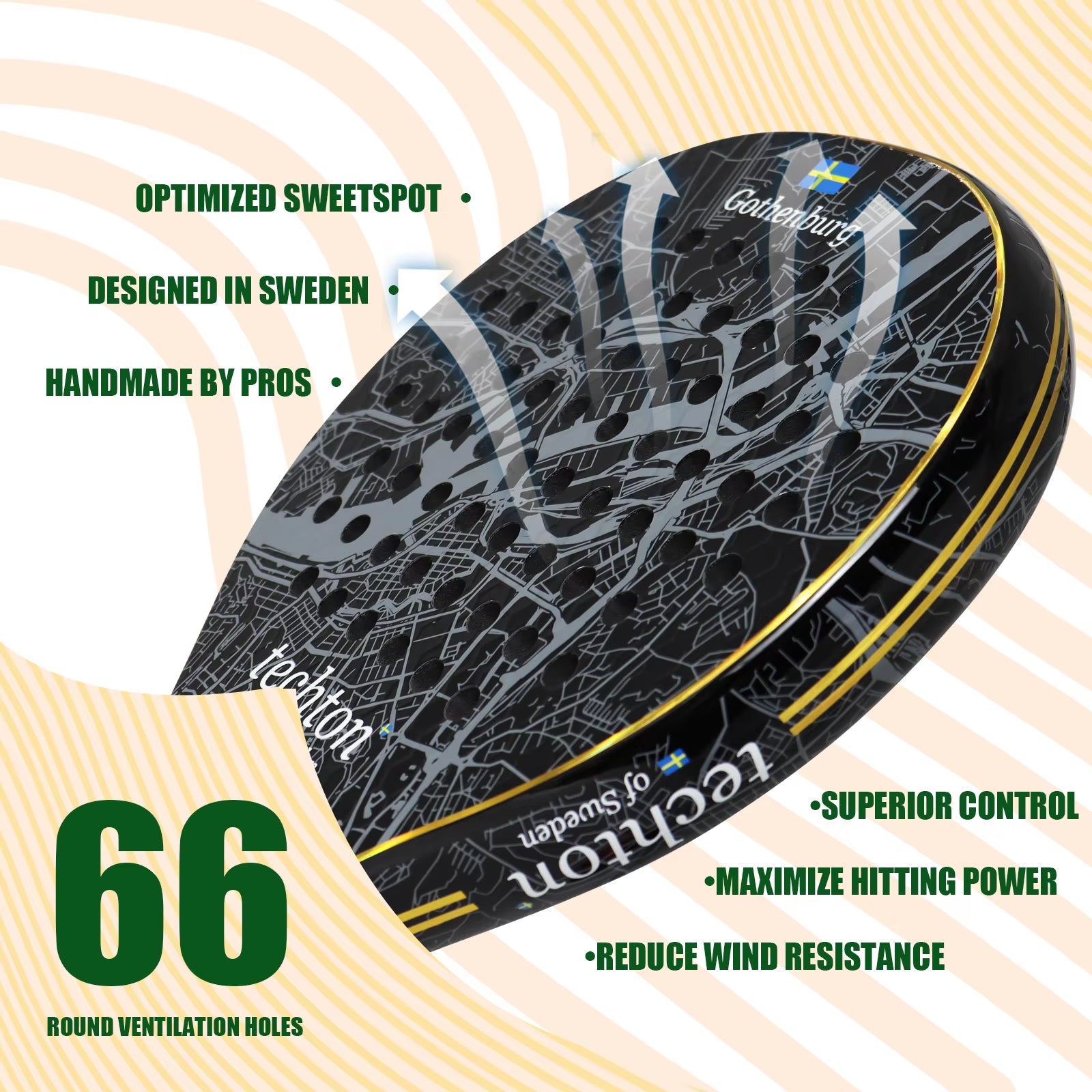 Padel Racket 3K Carbon Padel Paddle Racket with EVA Memory for Beginner Padel Tennis Racquets