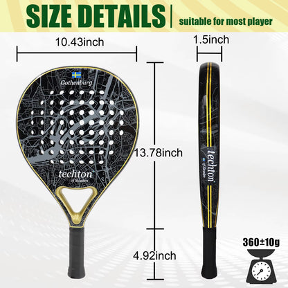 Padel Racket 3K Carbon Padel Paddle Racket with EVA Memory for Beginner Padel Tennis Racquets