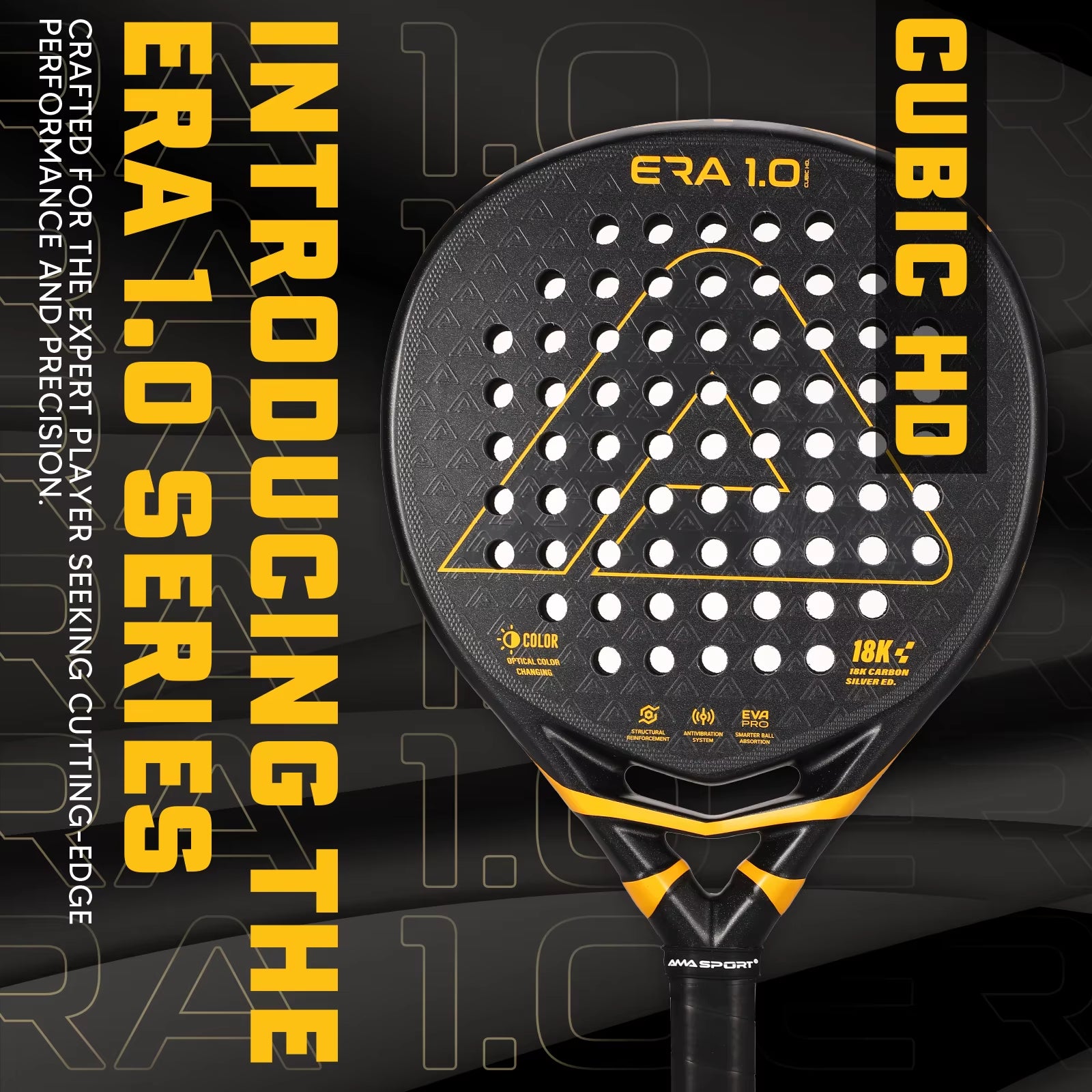 18K Carbon Silver Padel Racket with 3D Textured Surface and Smartstrap Technology for Enhanced Spin - Advanced Pala De Padel