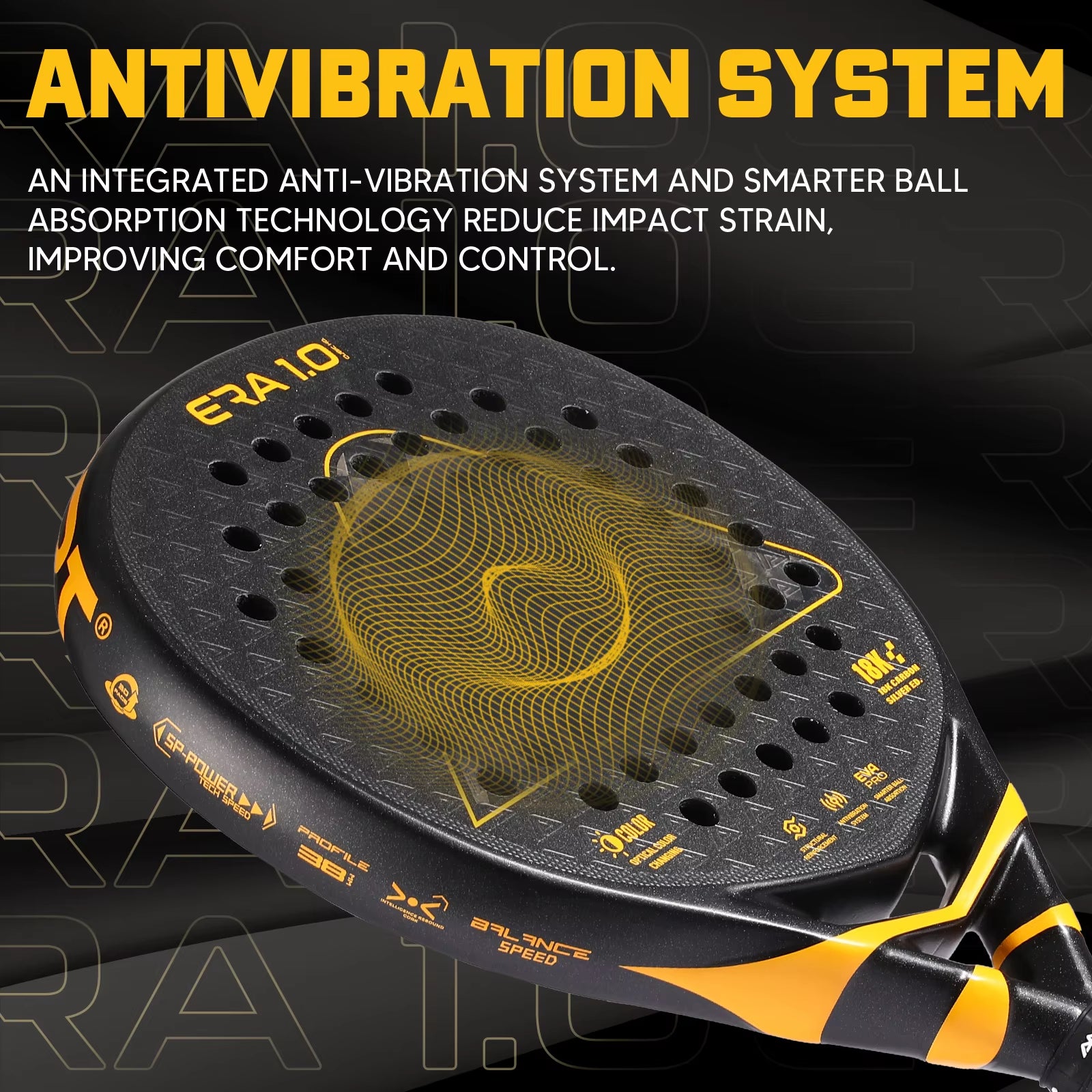 18K Carbon Silver Padel Racket with 3D Textured Surface and Smartstrap Technology for Enhanced Spin - Advanced Pala De Padel