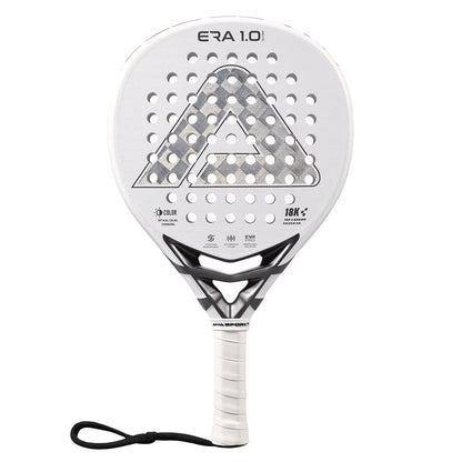 18K Carbon Silver Padel Racket with 3D Textured Surface and Smartstrap Technology for Enhanced Spin - Advanced Pala De Padel