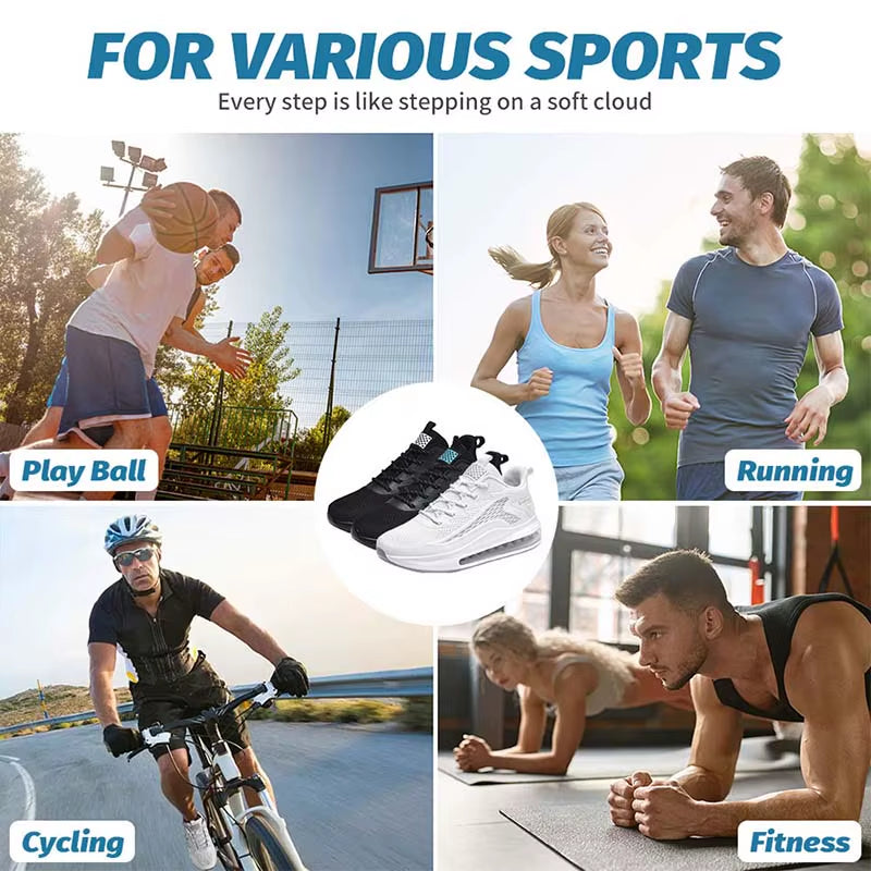 Men'S Air Running Shoes, Tennis Walking Shoes, Breathable and Non Slip Running Shoes